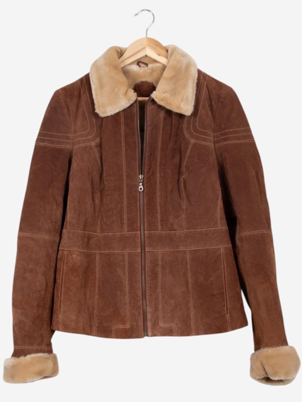 vintage 90s wilson's leather faux fur coat size x-large